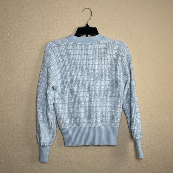 Free Assembly Womens Small Tweed Knit Button Up Cardigan Sweater W/Pockets - Picture 2 of 5